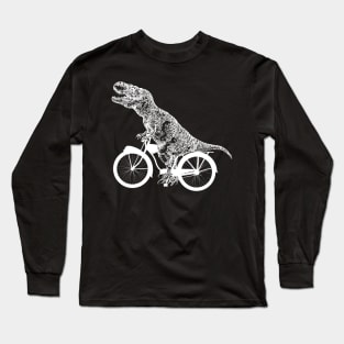 T rex dino bicycling funny Long Sleeve T-Shirt